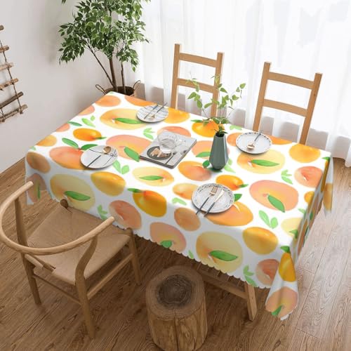 PQruop Elegante rechteckige Tischdecke mit Pfirsichdruck, perfekt für Esszimmer, Picknick, Kamin und Partytische PQruop Elegante rechteckige Tischdecke mit Pfirsichdruck, perfekt für Esszimmer, Picknick, Kamin und Partytische von PQruop