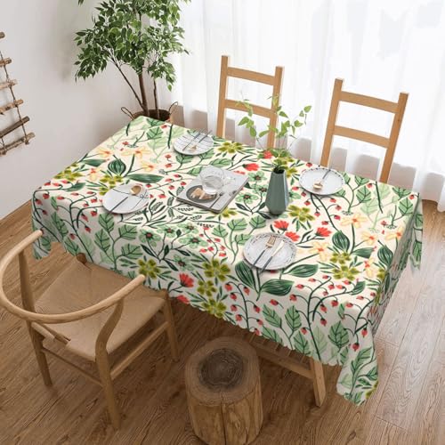 PQruop Elegante rechteckige Tischdecke mit Rosen-Druck, perfekt für Esszimmer, Picknick, Kamin und Partytische PQruop Elegante rechteckige Tischdecke mit Rosen-Druck, perfekt für Esszimmer, Picknick, Kamin und Partytische von PQruop
