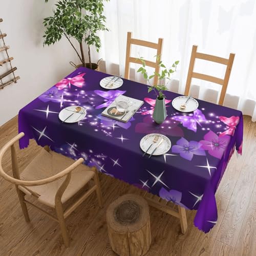 PQruop Elegante rechteckige Tischdecke mit Schmetterlingsdruck, perfekt für Essen, Picknick, Kamin und Partytische PQruop Elegante rechteckige Tischdecke mit Schmetterlingsdruck, perfekt für Essen, Picknick, Kamin und Partytische von PQruop