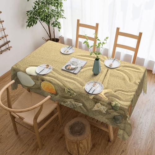 PQruop Elegante rechteckige Tischdecke mit Seestern mit Palmen, perfekt für Esszimmer, Picknick, Kamin und Partytische von PQruop