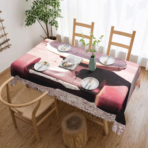 PQruop Elegante rechteckige Tischdecke mit Skateboard-Druck, perfekt für Esszimmer, Picknick, Kamin und Partytische von PQruop