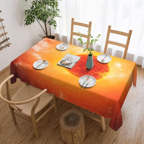 PQruop Elegante rechteckige Tischdecke mit Sonnenaufdruck, perfekt für Esszimmer, Picknick, Kamin und Partytische von PQruop
