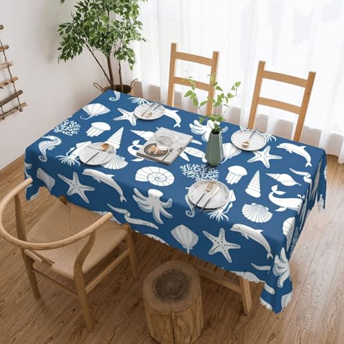 PQruop Elegante rechteckige Tischdecke mit Unterwasser-Motiv, perfekt für Essen, Picknick, Kamin und Partytische PQruop Elegante rechteckige Tischdecke mit Unterwasser-Motiv, perfekt für Essen, Picknick, Kamin und Partytische von PQruop