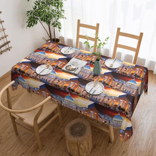 PQruop Elegante rechteckige Tischdecke mit Vatikanstadt-Druck, perfekt für Esszimmer, Picknick, Kamin und Partytische von PQruop