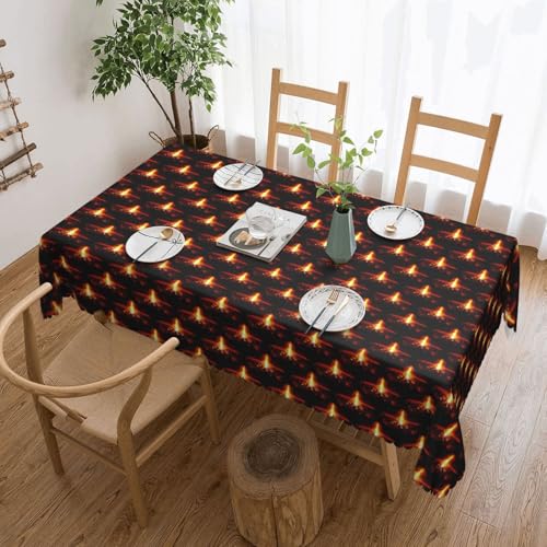 PQruop Elegante rechteckige Tischdecke mit Vulkandruck, perfekt für Esszimmer, Picknick, Kamin und Partytische von PQruop