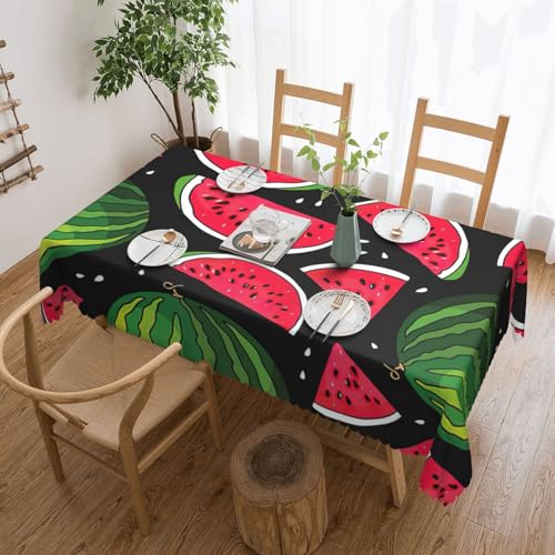 PQruop Elegante rechteckige Tischdecke mit Wassermelonen-Druck, perfekt für Esszimmer, Picknick, Kamin und Partytische von PQruop