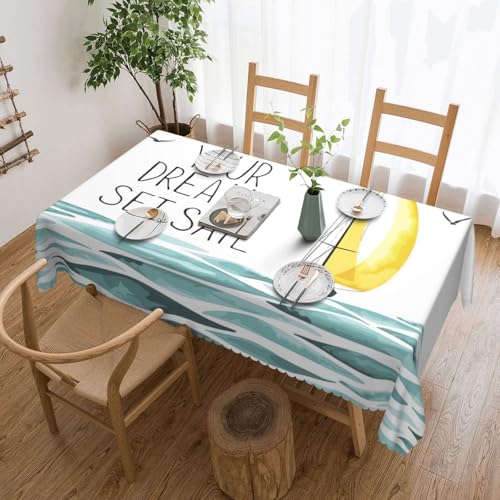 PQruop Elegante rechteckige Tischdecke mit Zitaten "Let Your Dreams"-Set, ideal für Esszimmer, Picknick, Kamin und Partytische von PQruop