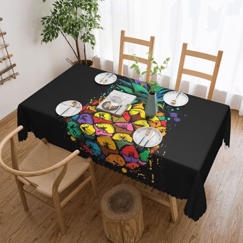 PQruop Elegante rechteckige Tischdecke mit buntem Ananas-Druck, perfekt für Esszimmer, Picknick, Kamin und Partytische von PQruop