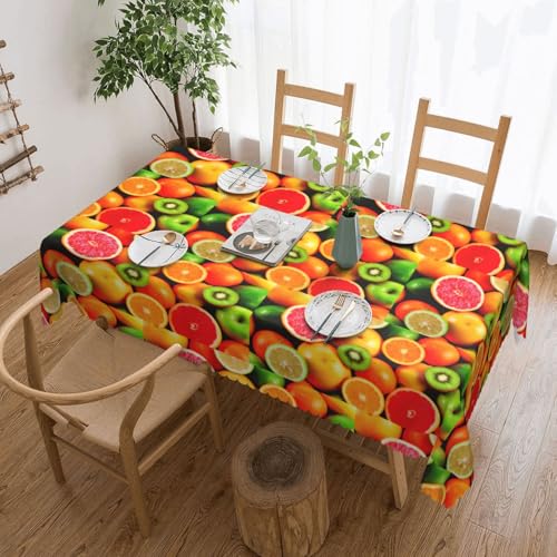 PQruop Elegante rechteckige Tischdecke mit frischem Obstdruck, perfekt für Esszimmer, Picknick, Kamin und Partytische von PQruop