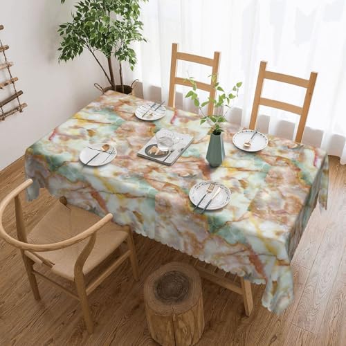 PQruop Elegante rechteckige Tischdecke mit goldenem Marmordruck, perfekt für Esszimmer, Picknick, Kamin und Partytische von PQruop