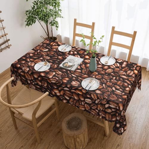 PQruop Elegante rechteckige Tischdecke mit lustigem Motiv mit gerösteten Kaffeebohnen, perfekt für Esszimmer, Picknick, Kamin und Partytische PQruop Elegante rechteckige Tischdecke mit lustigem Motiv mit gerösteten Kaffeebohnen, perfekt für Esszimmer, Picknick, Kamin und Partytische von PQruop