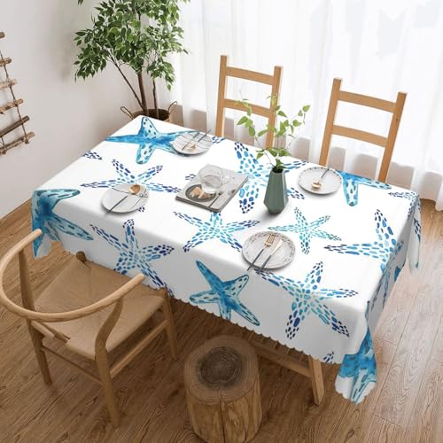 PQruop Elegante rechteckige Tischdecke mit niedlichem Seestern-Druck, perfekt für Esszimmer, Picknick, Kamin und Partytische von PQruop