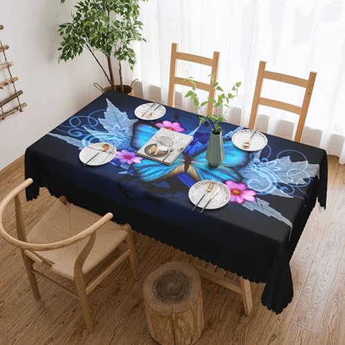 PQruop Elegante rechteckige Tischdecke mit schönem Schmetterlings-Druck, perfekt für Esszimmer, Picknick, Kamin und Partytische PQruop Elegante rechteckige Tischdecke mit schönem Schmetterlings-Druck, perfekt für Esszimmer, Picknick, Kamin und Partytische von PQruop