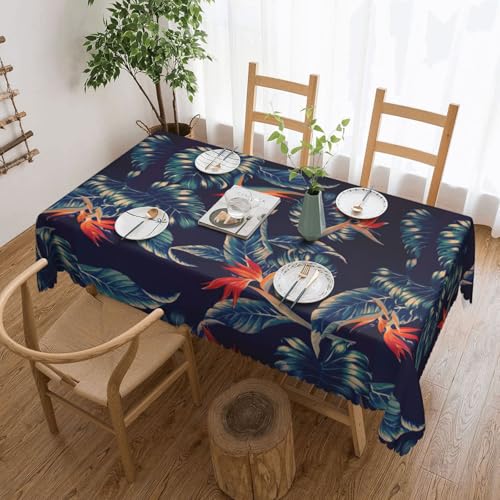 PQruop Elegante rechteckige Tischdecke mit tropischem Blumendruck, perfekt für Esszimmer, Picknick, Kamin und Partytische PQruop Elegante rechteckige Tischdecke mit tropischem Blumendruck, perfekt für Esszimmer, Picknick, Kamin und Partytische von PQruop