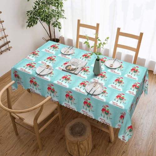 PQruop Elegante rechteckige Tischdecke mit weihnachtlichem Lama-Druck, perfekt für Esszimmer, Picknick, Kamin und Partytische von PQruop