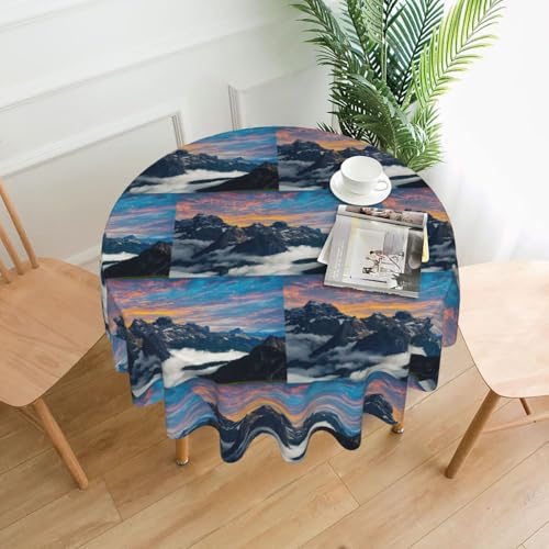 PQruop Elegante runde Tischdecke für Partys, Terrasse und Camping, Abdeckung für den Innen- und Außenbereich PQruop Elegante runde Tischdecke für Partys, Terrasse und Camping, Abdeckung für den Innen- und Außenbereich von PQruop