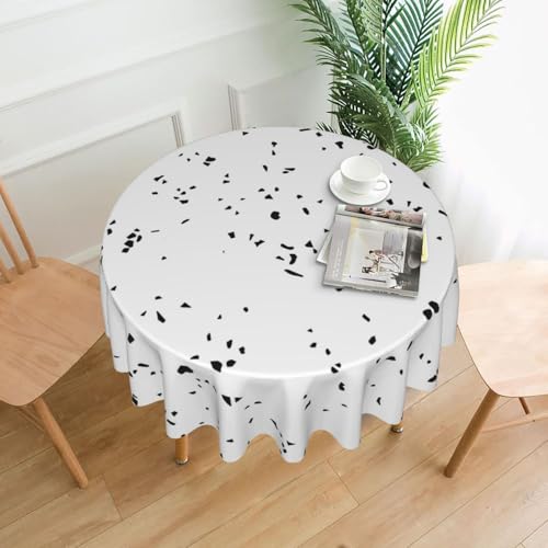 PQruop Elegante runde Tischdecke für Partys, Terrasse und Camping, Abdeckung für drinnen und draußen, Schwarz / Weiß PQruop Elegante runde Tischdecke für Partys, Terrasse und Camping, Abdeckung für drinnen und draußen, Schwarz / Weiß von PQruop