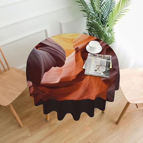 PQruop Elegante runde Tischdecke mit Antilopen-Canyon-Druck, für Partys, Terrasse und Camping, Abdeckung für den Innen- und Außenbereich PQruop Elegante runde Tischdecke mit Antilopen-Canyon-Druck, für Partys, Terrasse und Camping, Abdeckung für den Innen- und Außenbereich von PQruop