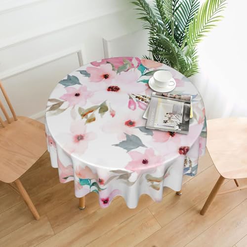 PQruop Elegante runde Tischdecke mit Blumenmuster und Flamingo-Druck, für Partys, Terrasse und Camping, Abdeckung für den Innen- und Außenbereich PQruop Elegante runde Tischdecke mit Blumenmuster und Flamingo-Druck, für Partys, Terrasse und Camping, Abdeckung für den Innen- und Außenbereich von PQruop