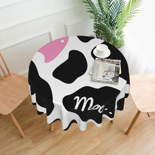 PQruop Elegante runde Tischdecke mit Milchkuh-Aufdruck, für Partys, Terrasse und Camping, Abdeckung für drinnen und draußen PQruop Elegante runde Tischdecke mit Milchkuh-Aufdruck, für Partys, Terrasse und Camping, Abdeckung für drinnen und draußen von PQruop