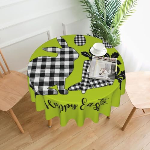PQruop Elegante runde Tischdecke mit Ostermotiv für Partys, Terrasse und Camping, Abdeckung für den Innen- und Außenbereich PQruop Elegante runde Tischdecke mit Ostermotiv für Partys, Terrasse und Camping, Abdeckung für den Innen- und Außenbereich von PQruop