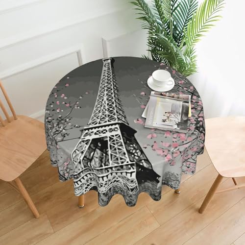 PQruop Elegante runde Tischdecke mit Paris-Eiffelturm-Druck, für Partys, Terrasse und Camping, Abdeckung für drinnen und draußen PQruop Elegante runde Tischdecke mit Paris-Eiffelturm-Druck, für Partys, Terrasse und Camping, Abdeckung für drinnen und draußen von PQruop