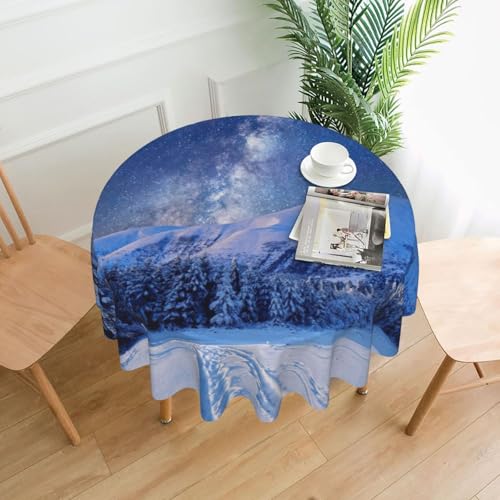 PQruop Elegante runde Tischdecke mit Sternenhimmel-Druck, für Partys, Terrasse und Camping, Abdeckung für den Innen- und Außenbereich PQruop Elegante runde Tischdecke mit Sternenhimmel-Druck, für Partys, Terrasse und Camping, Abdeckung für den Innen- und Außenbereich von PQruop