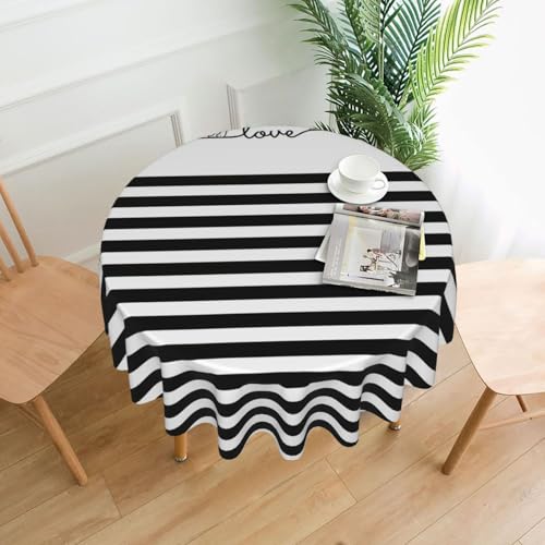 PQruop Elegante runde Tischdecke mit niedlichem Tiermotiv für Partys, Terrasse und Camping, Abdeckung für drinnen und draußen von PQruop
