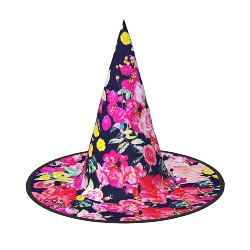Roses Garden Print Halloween Wide Brim Faltbarer Hut geeignet für Cosplay, Maskerade und Karneval, 1 Stück von PQruop