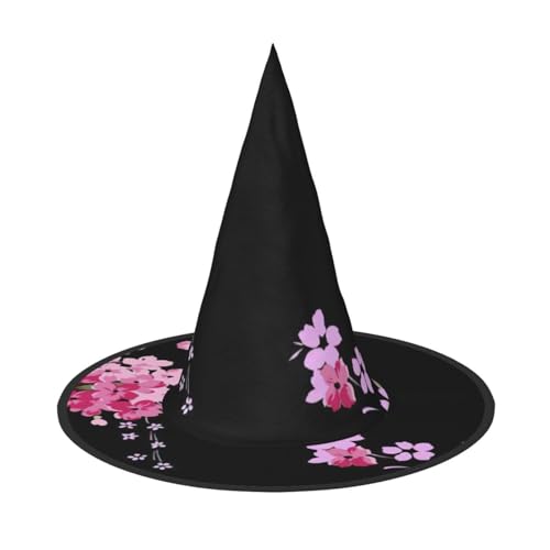 Schöner Blumendruck, Halloween, breite Krempe, faltbarer Hut, geeignet für Cosplay, Maskerade und Karneval, 1 Stück von PQruop