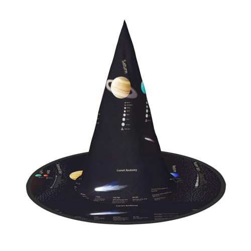 Sonnensystem, Jupiter, Saturn-Druck, Halloween, breite Krempe, faltbarer Hut, geeignet für Cosplay, Maskerade und Karneval, 1 Stück Sonnensystem, Jupiter, Saturn-Druck, Halloween, breite Krempe, faltbarer Hut, geeignet für Cosplay, Maskerade und Karneval, 1 Stück von PQruop