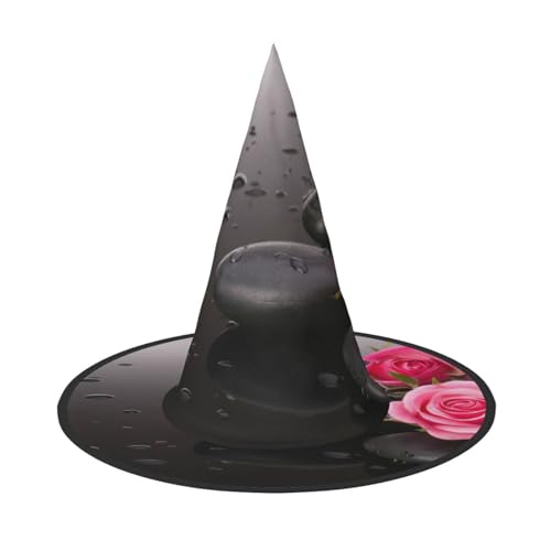 Spa-Hut mit Stein- und Rosenblumen-Druck, breite Krempe, faltbar, geeignet für Cosplay, Maskerade und Karneval, 1 Stück Spa-Hut mit Stein- und Rosenblumen-Druck, breite Krempe, faltbar, geeignet für Cosplay, Maskerade und Karneval, 1 Stück von PQruop