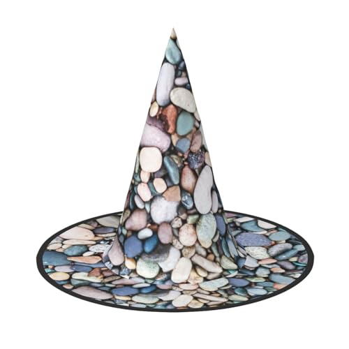 Strand-Hut mit bunten Kieselsteinen, breite Krempe, faltbar, geeignet für Cosplay, Maskerade und Karneval, 1 Stück Strand-Hut mit bunten Kieselsteinen, breite Krempe, faltbar, geeignet für Cosplay, Maskerade und Karneval, 1 Stück von PQruop