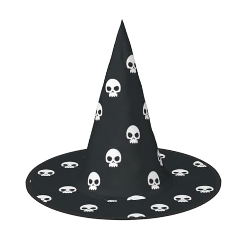 Totenkopf-Druck, Halloween, breite Krempe, faltbar, geeignet für Cosplay, Maskerade und Karneval, 1 Stück von PQruop