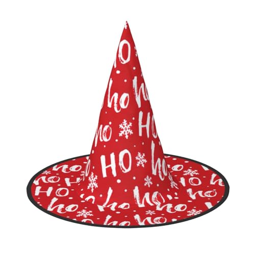 Weihnachtlicher Hintergrunddruck, Halloween, breite Krempe, faltbarer Hut, geeignet für Cosplay, Maskerade und Karneval, 1 Stück von PQruop
