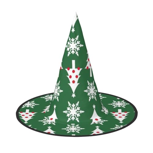 Weihnachtsbaum-Muster, Halloween, breite Krempe, faltbar, geeignet für Cosplay, Maskerade und Karneval, 1 Stück von PQruop
