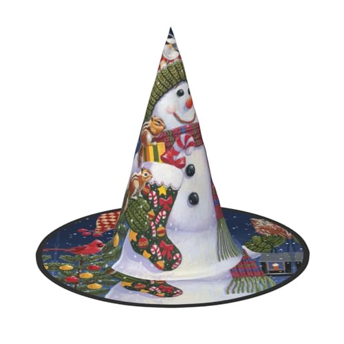 Weihnachtskarton, Schneemann-Druck, Halloween, breite Krempe, faltbar, geeignet für Cosplay, Maskerade und Karneval, 1 Stück Weihnachtskarton, Schneemann-Druck, Halloween, breite Krempe, faltbar, geeignet für Cosplay, Maskerade und Karneval, 1 Stück von PQruop