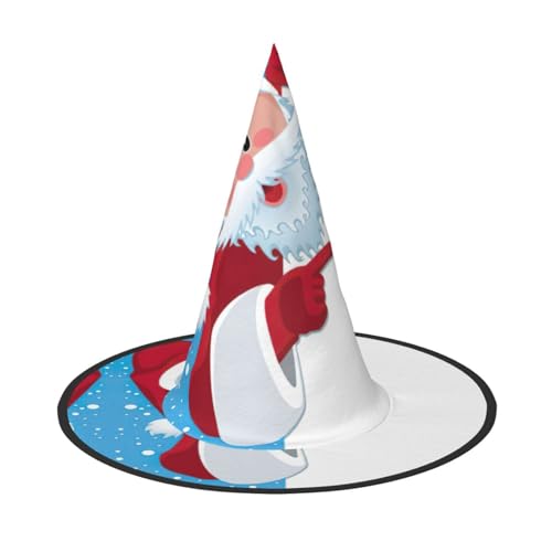 Weihnachtsmann-4-Druck, Halloween, breite Krempe, faltbarer Hut, geeignet für Cosplay, Maskerade und Karneval, 1 Stück von PQruop