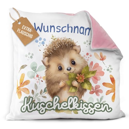 PR Print Royal Flauschiges Kuschel-Kissen für Kinder mit Füllung mit Name selbst gestalten - Igel Kissen für Mädchen und Jungs, Kinderkissen mit Name | 40 x 40 cm, Rückseite Rosa Flauschig PR Print Royal Flauschiges Kuschel-Kissen für Kinder mit Füllung mit Name selbst gestalten - Igel Kissen für Mädchen und Jungs, Kinderkissen mit Name | 40 x 40 cm, Rückseite Rosa Flauschig von PR Print Royal