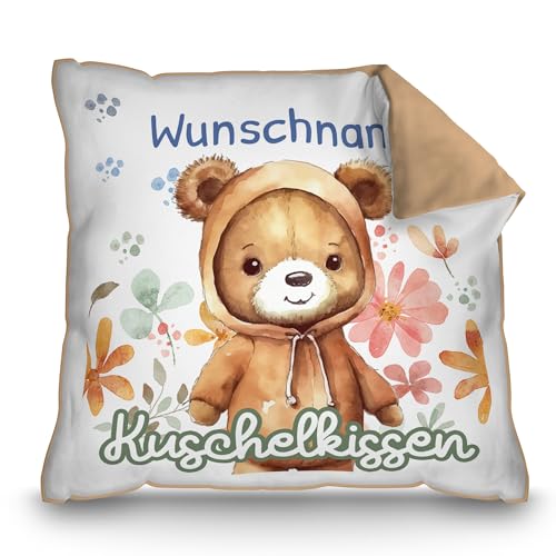 PR Print Royal Personalisiertes Kuschel-Kissen für Kinder mit Füllung - mit Name selbst gestalten - Bär Kissen für Mädchen und Jungs, Kinderkissen mit Name | 40 x 40 cm, Rückseite Mokka PR Print Royal Personalisiertes Kuschel-Kissen für Kinder mit Füllung - mit Name selbst gestalten - Bär Kissen für Mädchen und Jungs, Kinderkissen mit Name | 40 x 40 cm, Rückseite Mokka von PR Print Royal