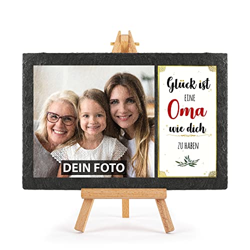 PR Print Royal Schieferplatte selbst gestalten - mit Foto Bedrucken - Glück ist eine Oma wie Dich zu haben - Geschenk für Oma zum Geburtstag, Weihnachten, Schiefertafel mit Staffelei, 20 x 30 cm PR Print Royal Schieferplatte selbst gestalten - mit Foto Bedrucken - Glück ist eine Oma wie Dich zu haben - Geschenk für Oma zum Geburtstag, Weihnachten, Schiefertafel mit Staffelei, 20 x 30 cm von PR Print Royal