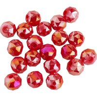 Glasschliffperle Rund, 6 mm - Satt Rot AB von PRACHT