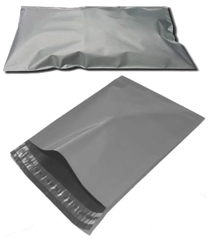 PRADICHI Graue Poly-Versandtaschen, starke, selbstverschließende Kunststoff-Versandtaschen, langlebig, wasserdicht, Versandtaschen für Versand und Verpackung (200, 11,4 x 17,8 cm) von PRADICHI