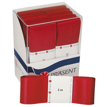10 x PRÄSENT Seidenband - 40 mm x 3 m rot. von PRÄSENT