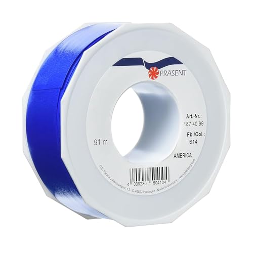 Präsent C.E. PATTBERG Geschenkband Royalblau, 91 Meter Ringelband 40 mm zum Basteln, Dekorieren & Verpacken von Geschenken zu jedem Anlass Präsent C.E. PATTBERG Geschenkband Royalblau, 91 Meter Ringelband 40 mm zum Basteln, Dekorieren & Verpacken von Geschenken zu jedem Anlass von Präsent