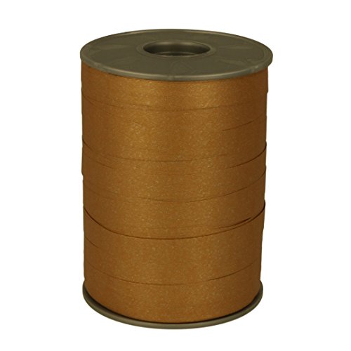 C.E. Pattberg Geschenkband Matt gold, 200 m Ringelband Paperlook zum Einpacken von Geschenken, 10 mm Breite, Zubehör zum Dekorieren & Basteln, Dekoband für Präsente, zu jedem Anlass von PRÄSENT