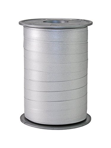 C.E. Pattberg Geschenkband Matt silber, 200 m Ringelband Paperlook zum Einpacken von Geschenken, 10 mm Breite, Zubehör zum Dekorieren & Basteln, Dekoband für Präsente, zu jedem Anlass von PRÄSENT