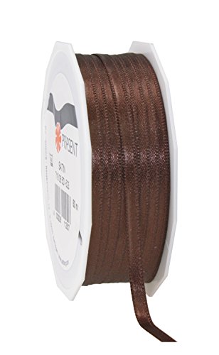 Präsent C.E. Pattberg Satin Espresso, 50 m Satinband zum Einpacken von Geschenken, 6 mm Breite, Geschenkband zum Dekorieren & Basteln, Dekoband, Anlass von PRÄSENT