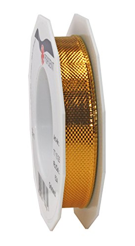 Präsent 771525-634 Gross Grain Ribbon, Polyester, Dark Gold, 15mm-25m von Präsent