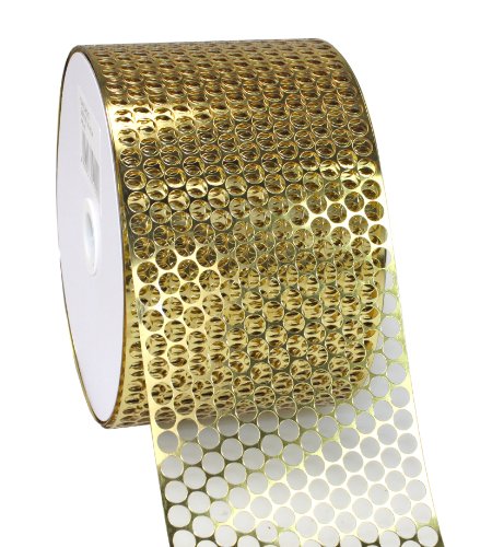 PRÄSENT C.E. Pattberg Chicago Dekorationsband Gold, 45 m Geschenkband, 80 mm Breite, Schleifenband zum Dekorieren & Basteln, zum Einpacken für Geschenke von PRÄSENT